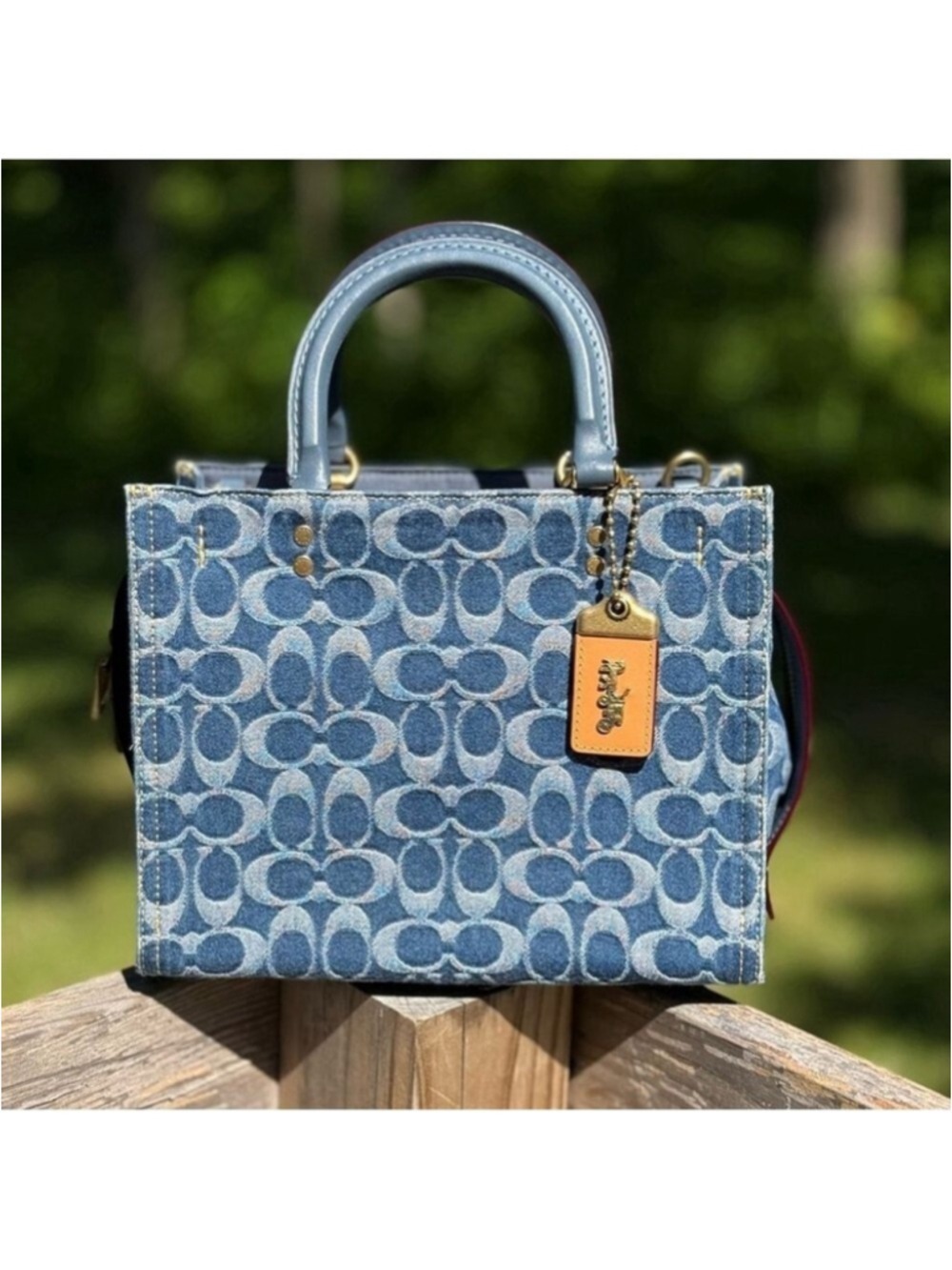 Coach Rogue 25 Signature Denim Satchel Crossbody Bag Style CR691 NWOT - Picture 2 of 16